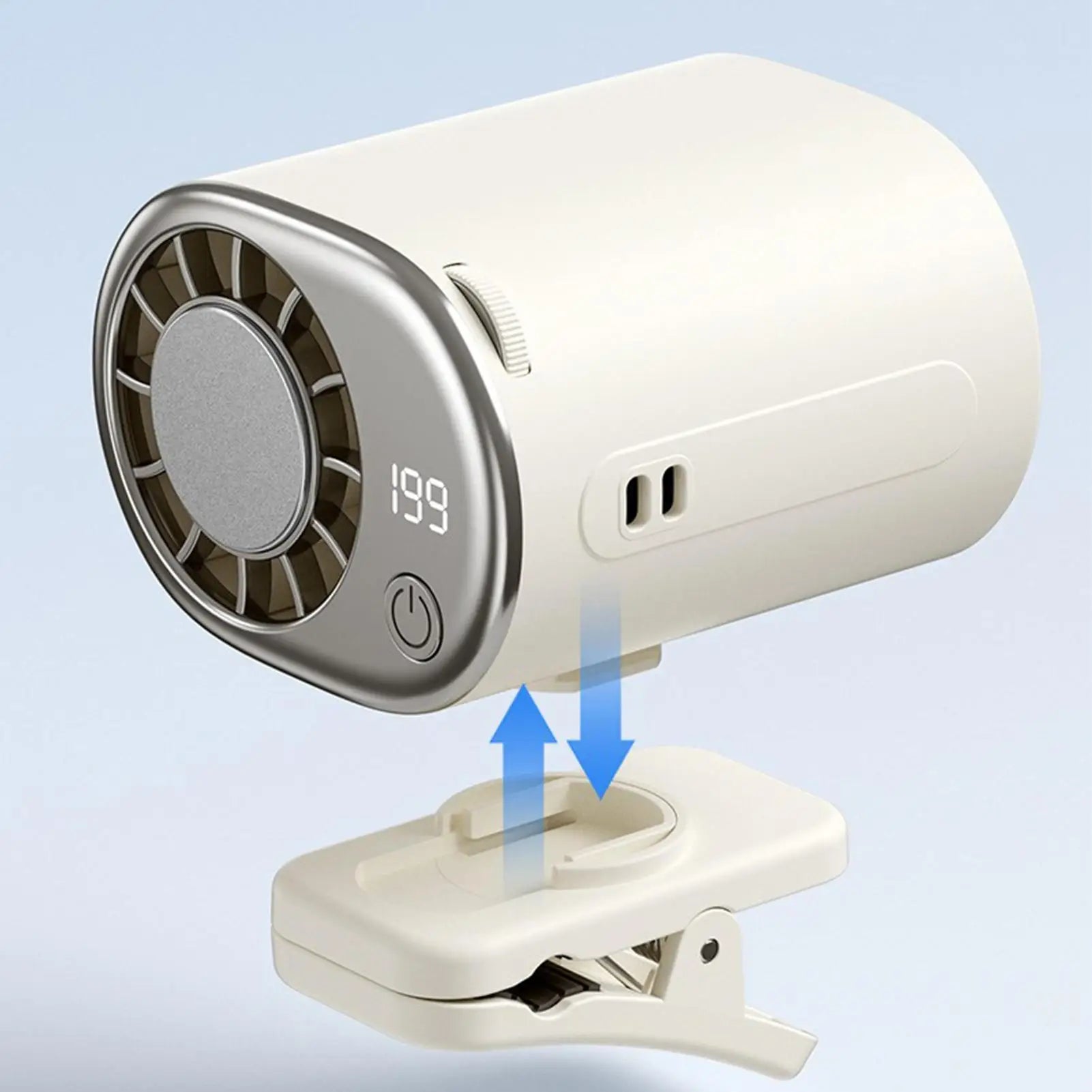 2000mAh Portable Clip Fan 199 Speeds Strong Airflow 360 Degree
