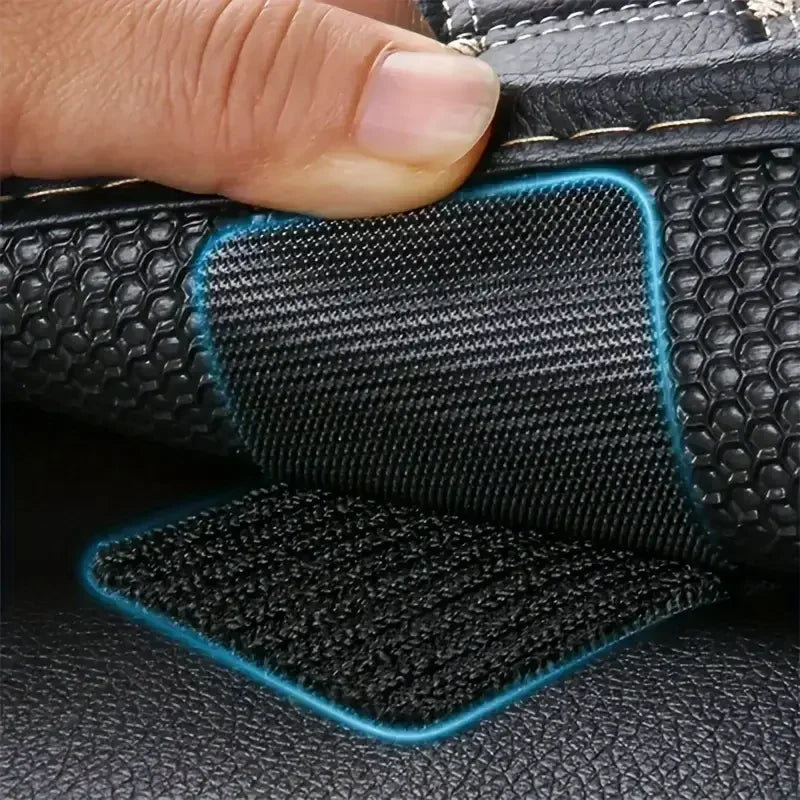 20pcs Rectangular Carpet Grips - Double Sided High Adhesive Non-Slip Patches for Car & Home Mats, Hook & Loop Fastener Zpaxo