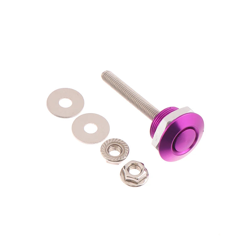 Universal Push Button Billet Quick Release Fasteners Racing Car Front Zpaxo Purple