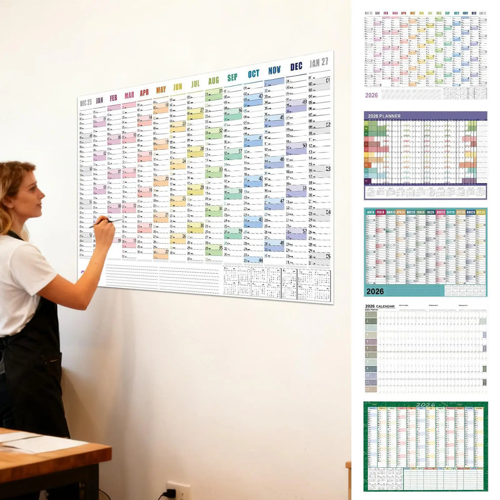 Large 2026 Wall Calendar 29x20 Inch Stickers Monthly Planner Office
