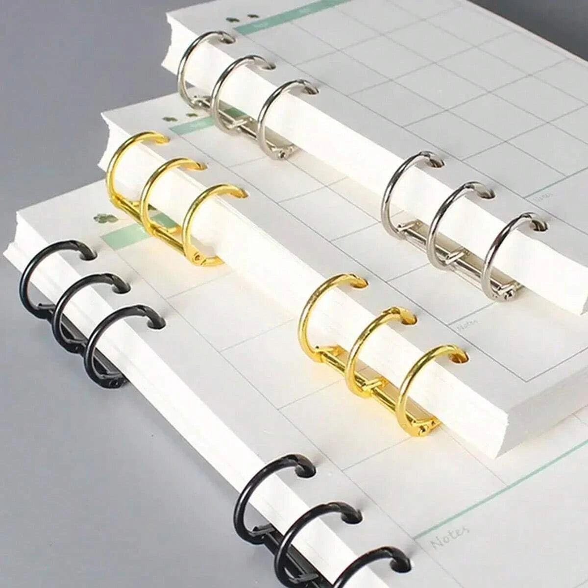 2/10Pcs 3-Rings Metal Loose Leaf Book Binder Rings for Travel Diary Photo Album Notebook Binding Spines Combs School Supplies Zpaxo