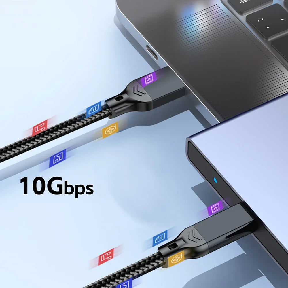 USB 3.2 Gen 2 Cable 10Gbps 60W USB-A to USB-C – 0.5m & 2m USB-C Data Cable Zpaxo