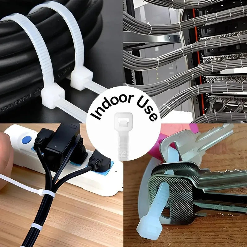 Strong Nylon Cable Tie Self-locking Cord Ties Adjustable Cables