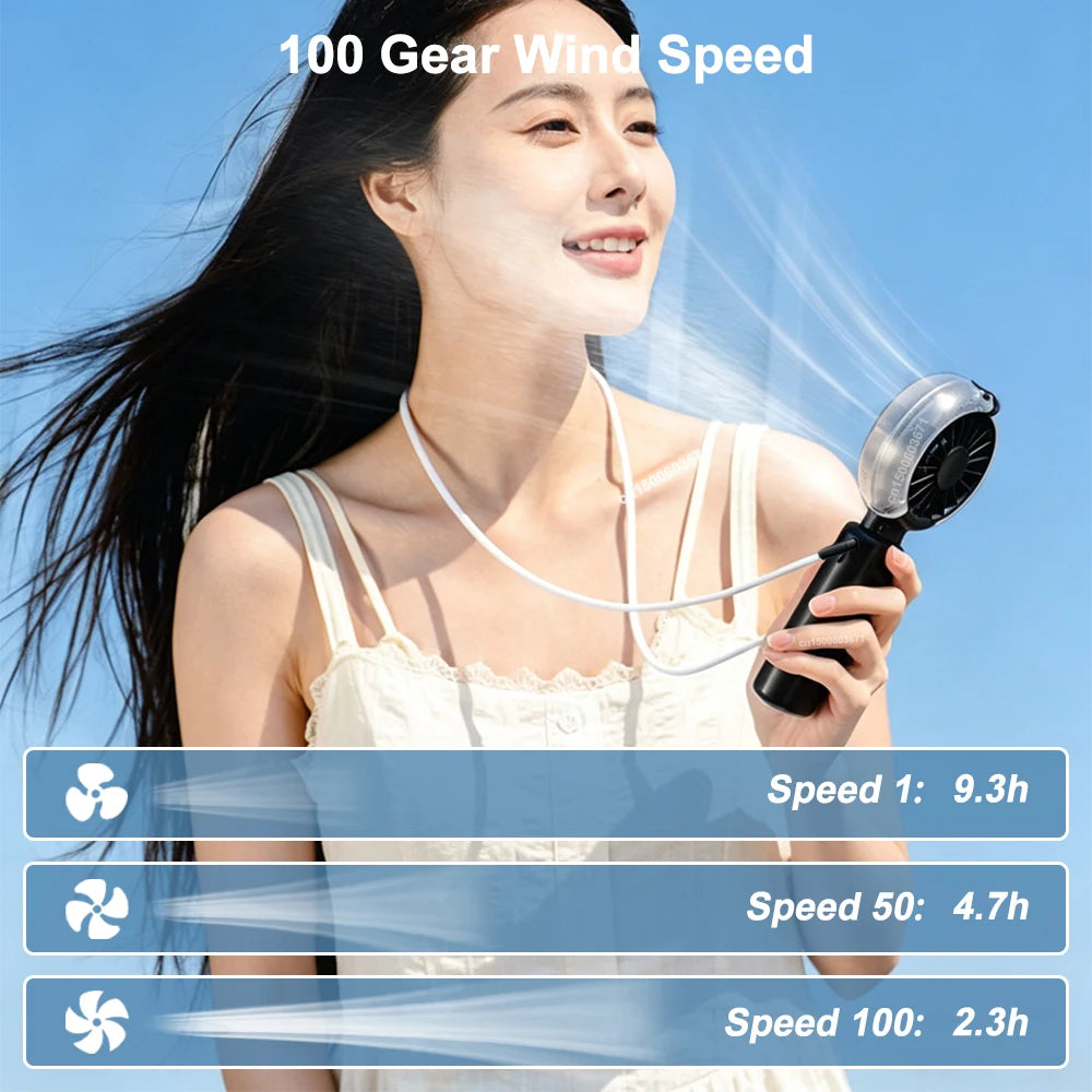 Portable Water Mist Fan Mini Handheld Spray Foldable Hanging Neck USB