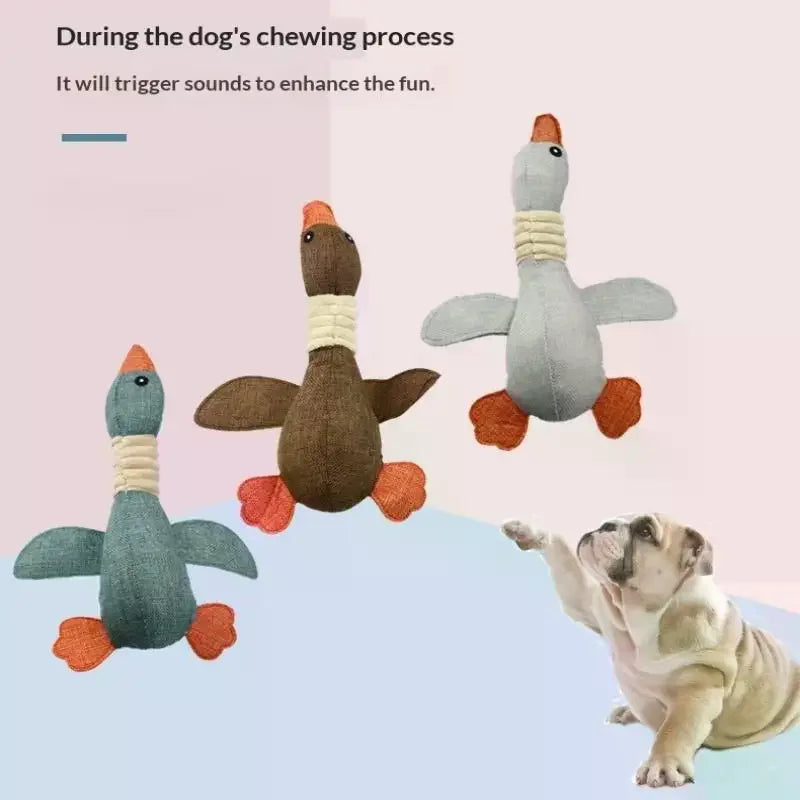 Pet Mallard Duck Dog Toy Big Chewers Squeaky Goose Puzzle Training Zpaxo
