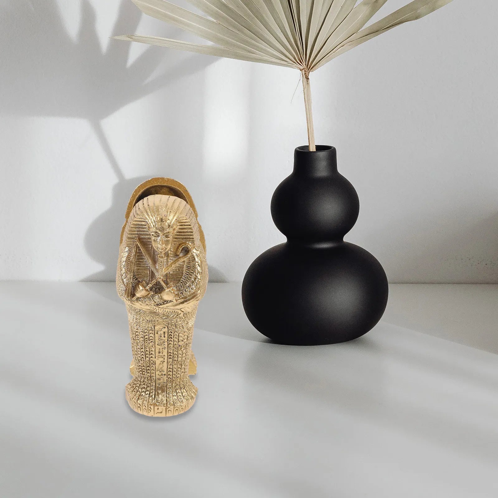 Skull Desktop Decor Resin Egyptian Mummy Coffin Ornament Home Office