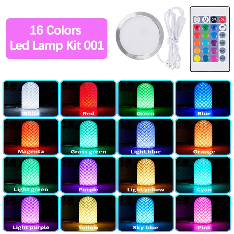 16 Colors LED Lamp Kit 001 Hardware For Bambu Lab Multicolour Adjustable RGB Light Kit DIY 3D Printing Model Without Lamp Shell Zpaxo