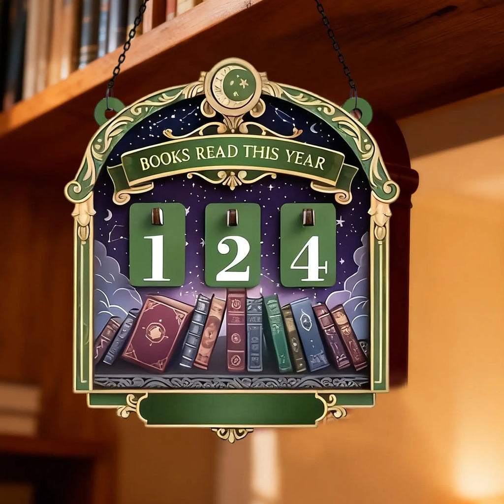 Wooden Books Read Sign Tabletop Decoration 30 Number Plates Reading