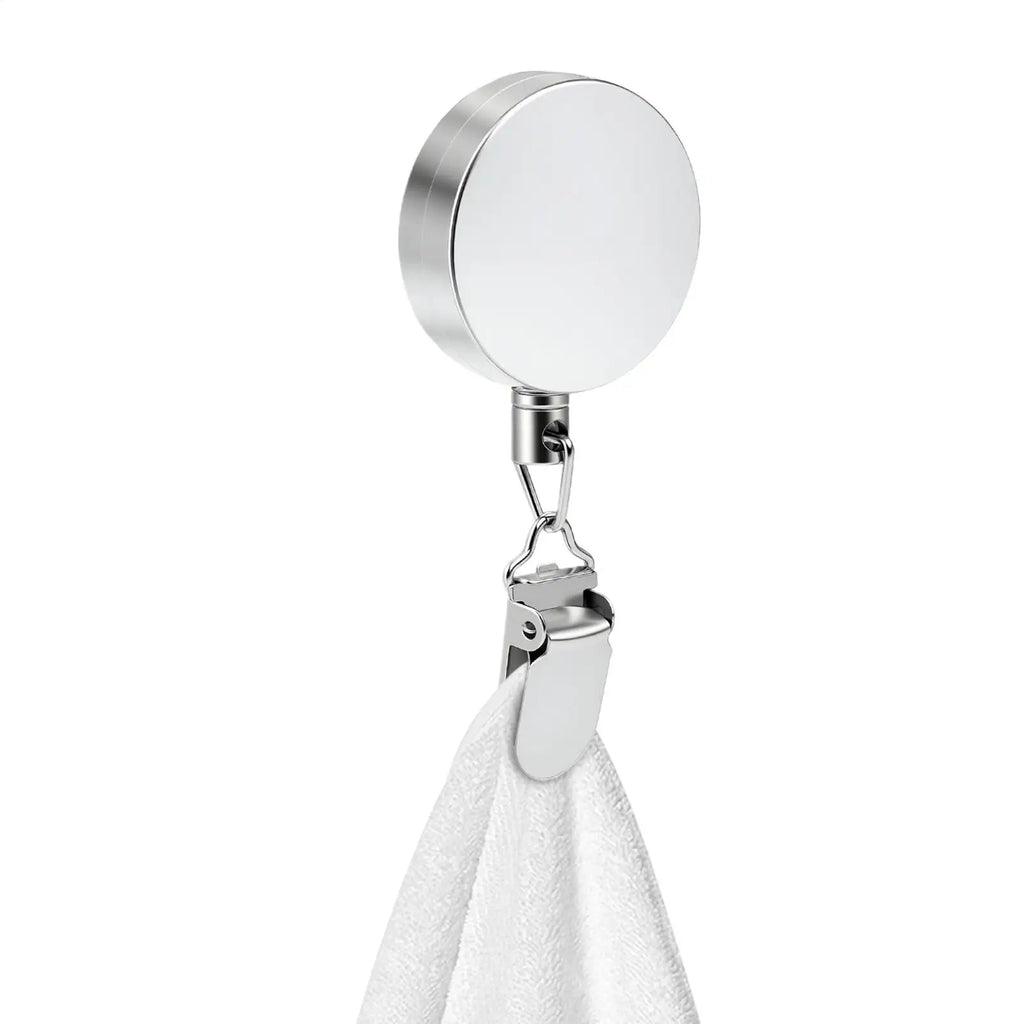 Self-adhesive Bathroom Robe Coat Towel Clips Rack Wall Automatic