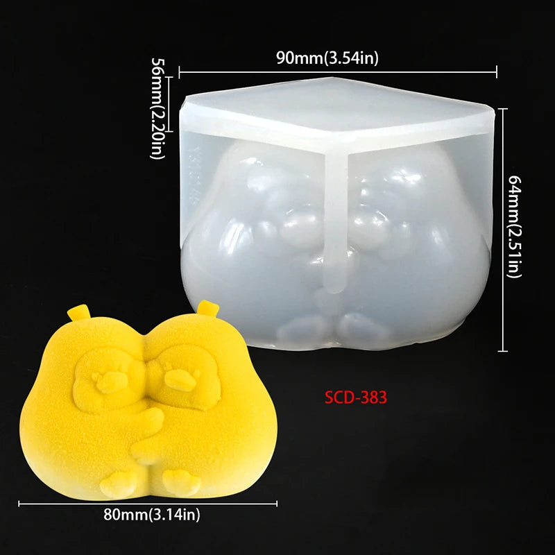 3D Animal Cat Seal Kapibala Silicone Mold DIY Mousse Cake Jelly Zpaxo SCD-383