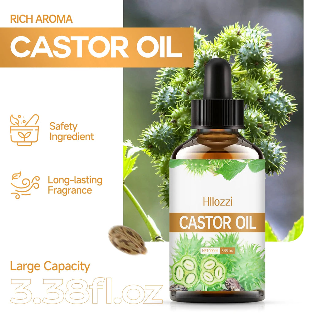 100ml/30ml castor oil pure essential oil skin care hair care can make hair smoother aromatherapy aromatherapy essential oil Zpaxo