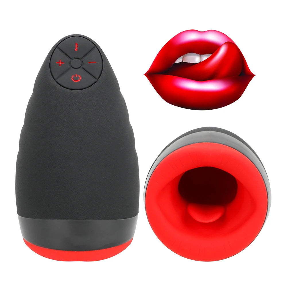 Erotic Silicone Heating Oral Sex Cup 6 Vibration Models Blowjob Toys