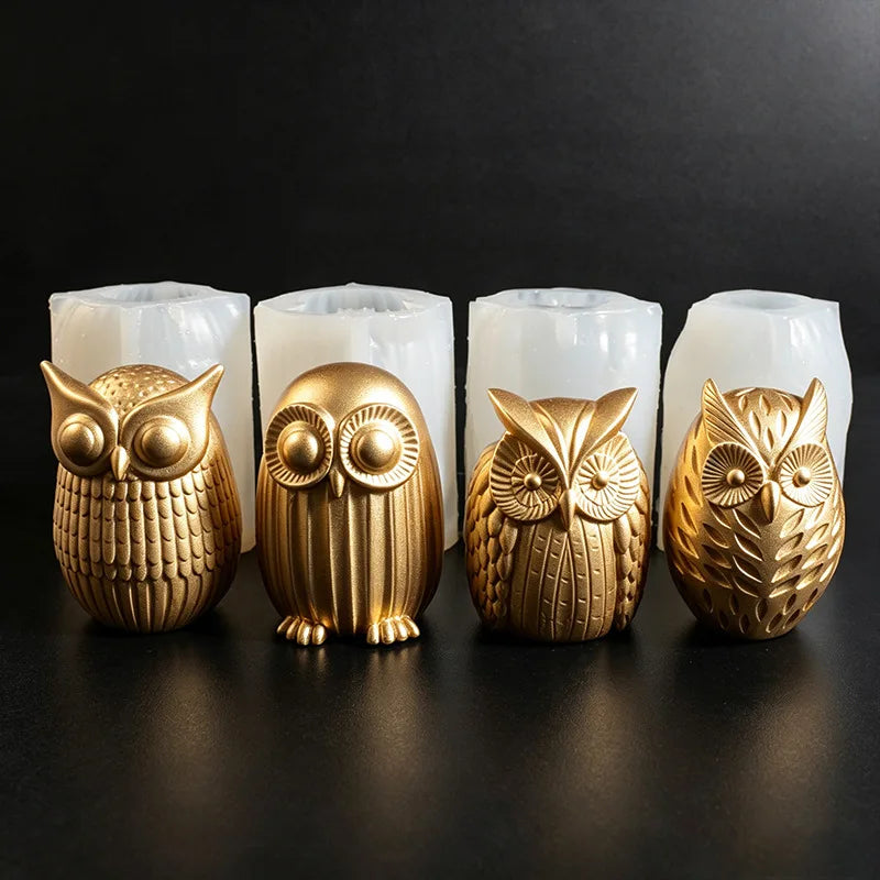 3D Owl Silicone Mold – Candle, Plaster & Resin Craft Mold