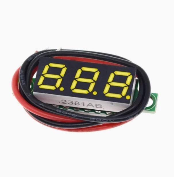 0.28-inch ultra small digital DC voltage meter with adjustable digital display, three wire DC0-100V battery voltage meter Zpaxo yellow