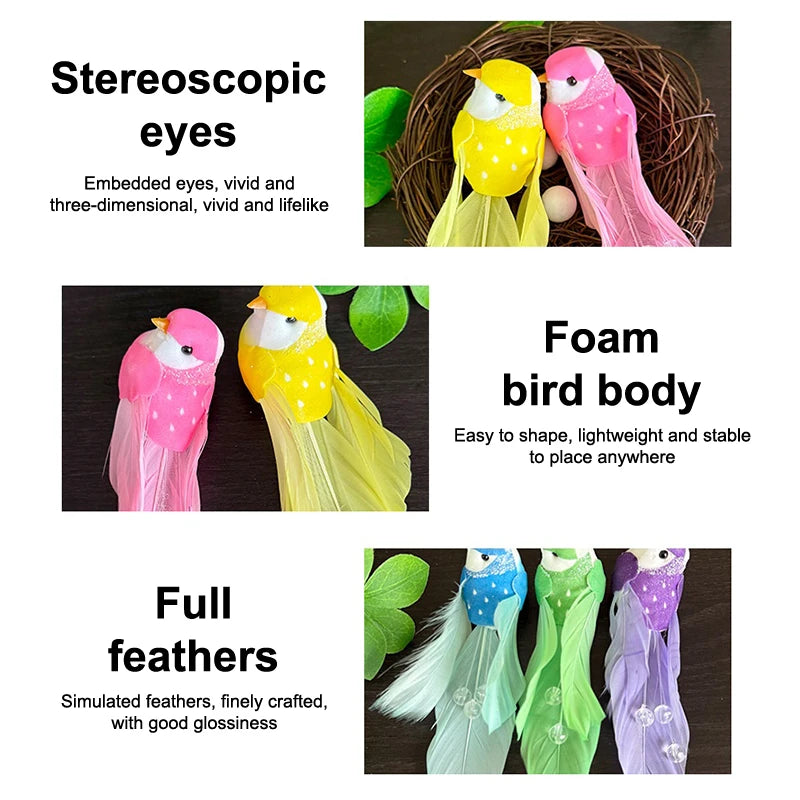 One-pack Artificial Foam Feathered Birds DIY Crafts Party Decor Zpaxo
