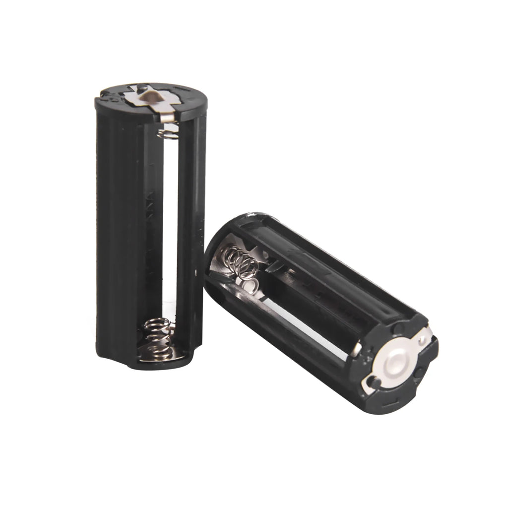 3-AAA Battery Holder Black Plastic Box Cylindrical Case Flashlight
