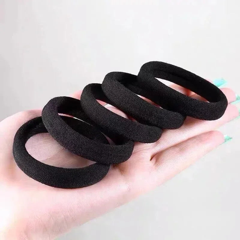 High Elastic Hair Bands for Women Girls Black Basic Hair Tie Headband Simple Ponytail Holder Headwear Hair Accessories Zpaxo
