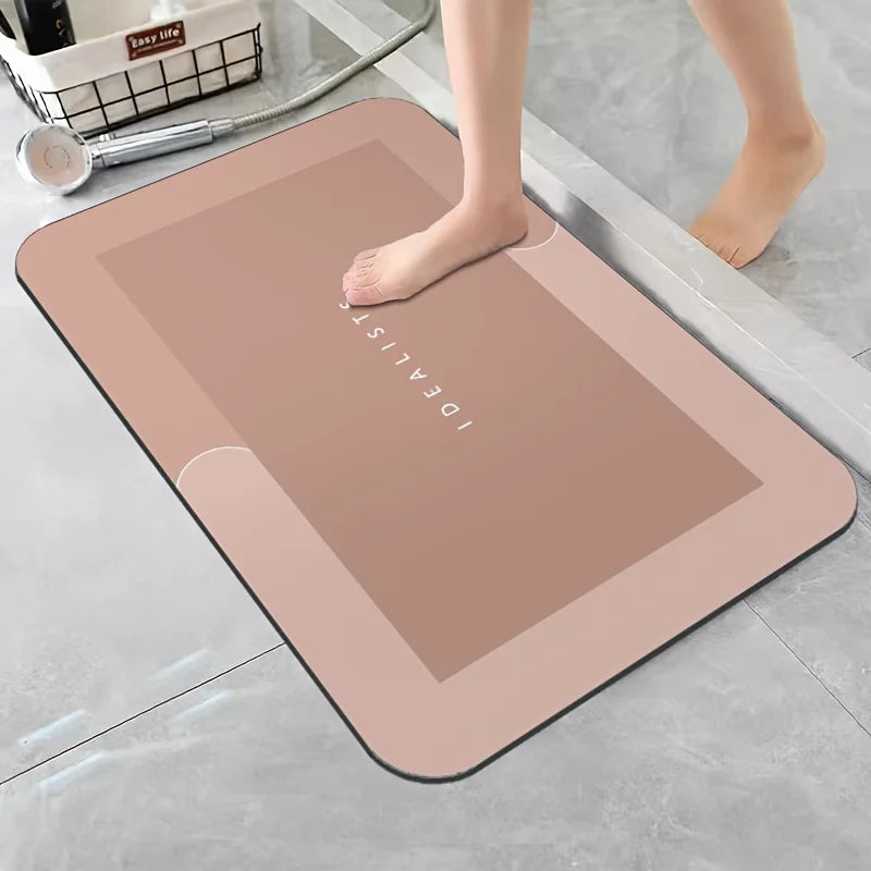 Highly Absorbent Non Slip Bathroom Mat Quick Drying Diatomaceous Zpaxo