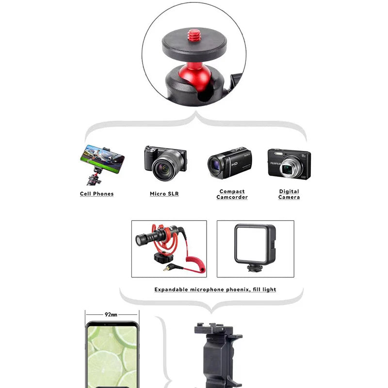 Portable MT-08 Mini Tripod Foldable Tripod Monopod With Flexible Ballhead 1/4 Inch Screw Extend Mount For DSLR Camera Smartphone Zpaxo