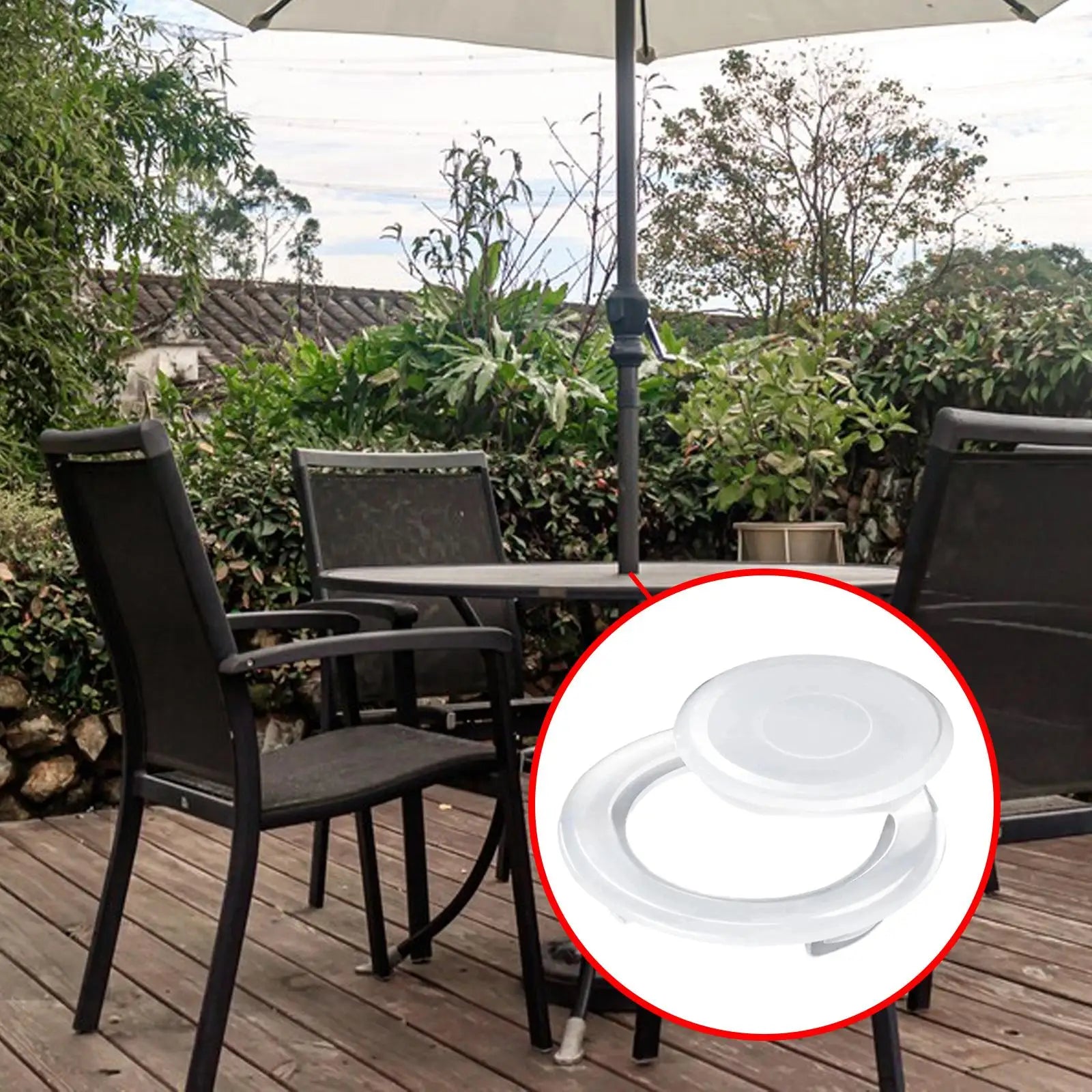Table Umbrella Hole Ring and Cap Replacement Parts Umbrella Hole Ring Plug Set for Summer Garden Outdoor Activities Courtyard Zpaxo