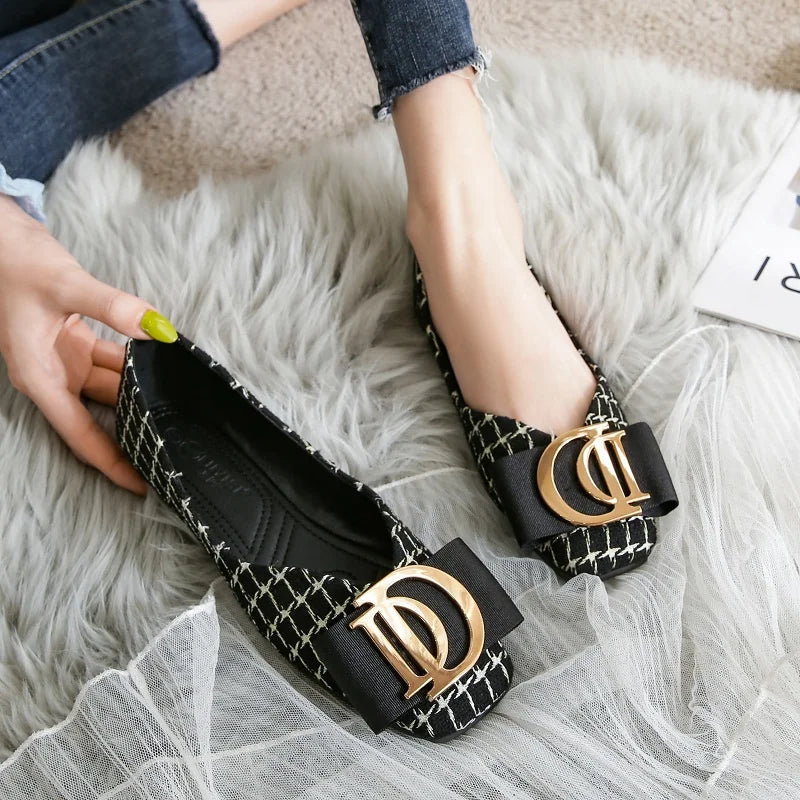 Large Size 44 45 46 Women's Flat Shoes for Women 2023 New Square Toe Luxury Ladies Loafers Women's Shoes Small Size 31 32 33 Zpaxo