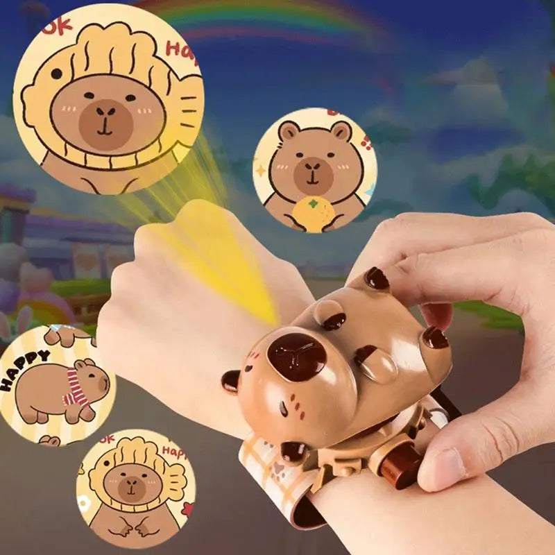 Capybara Projection Electronic Watch Cartoon Watch Clock Kids New Year Gift for Kids - Fun Luminous Toy And Kindergarten Gift Zpaxo