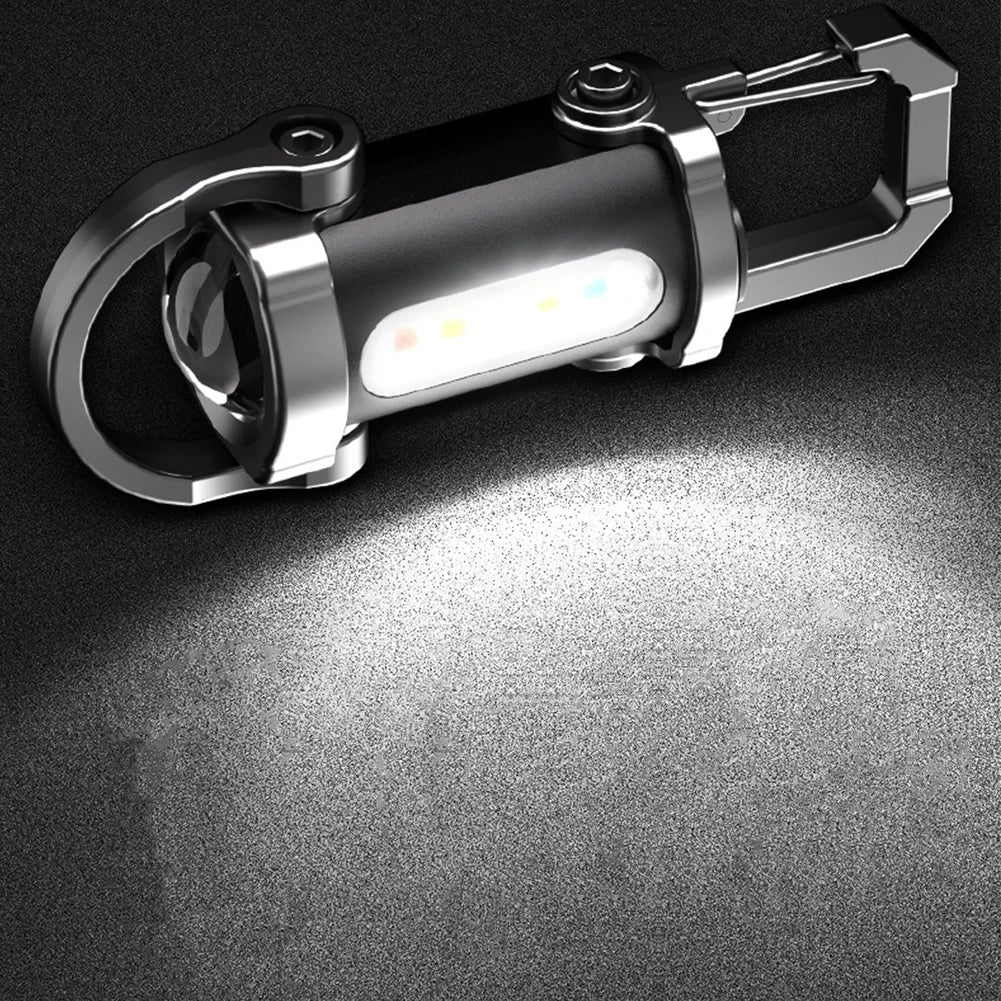 Mini Flashlight Type-c USB Rechargeable COB LED Keychain Waterproof