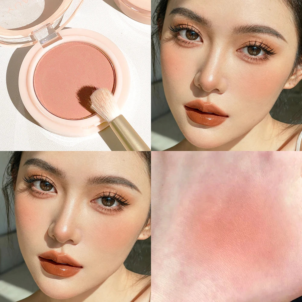 Single-color blush contour cream: Soft mist multi-color suitable for all makeup styles Cheek Blusher Powder Makeup Zpaxo 01-Warm orange