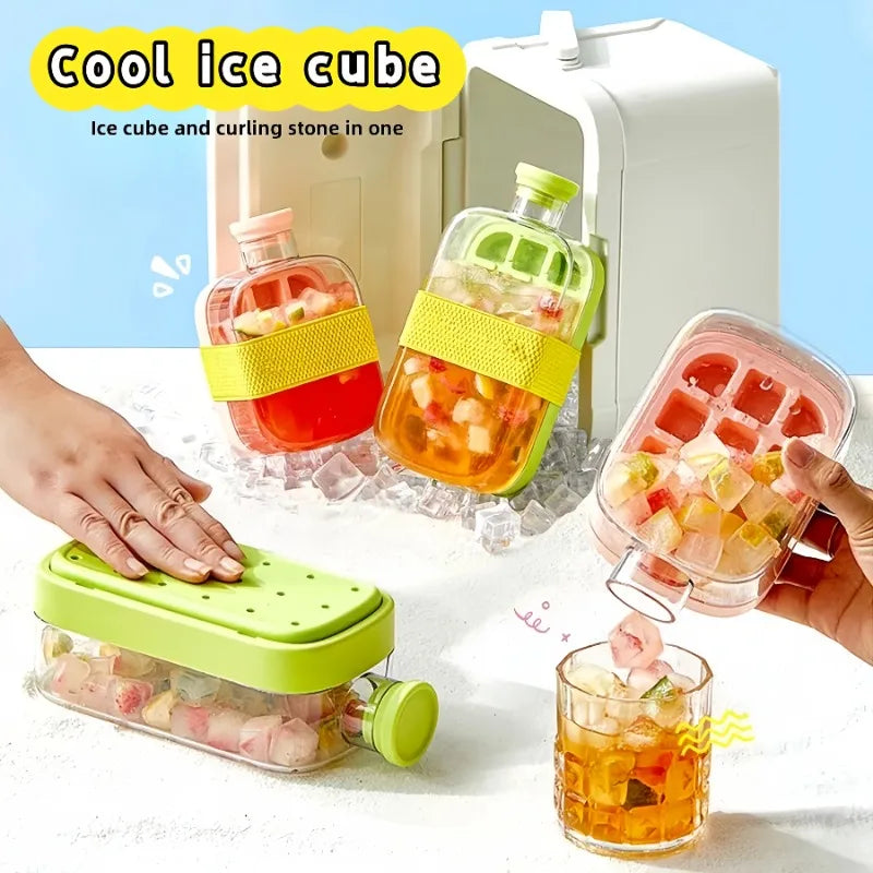 2-in-1 Portable Ice Cube Cup with Straw Quick Release Food-Grade Material for Juice Drinks Cocktails Whiskey Plastic Straw Cup Zpaxo