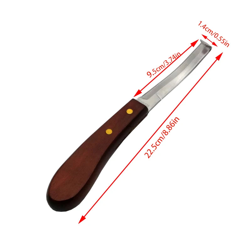 Horseshoe Knife Sheep Stainless Steel Double-edged Wooden Handle Hoof