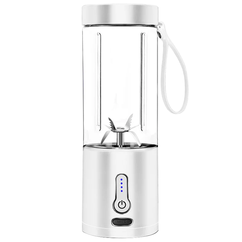 530ML Powerful Portable Blender for Smoothies Shakes USB Rechargeable Food Processor Fruit Mixer Machine Mini Juicer Blender Cup Zpaxo 200412-white