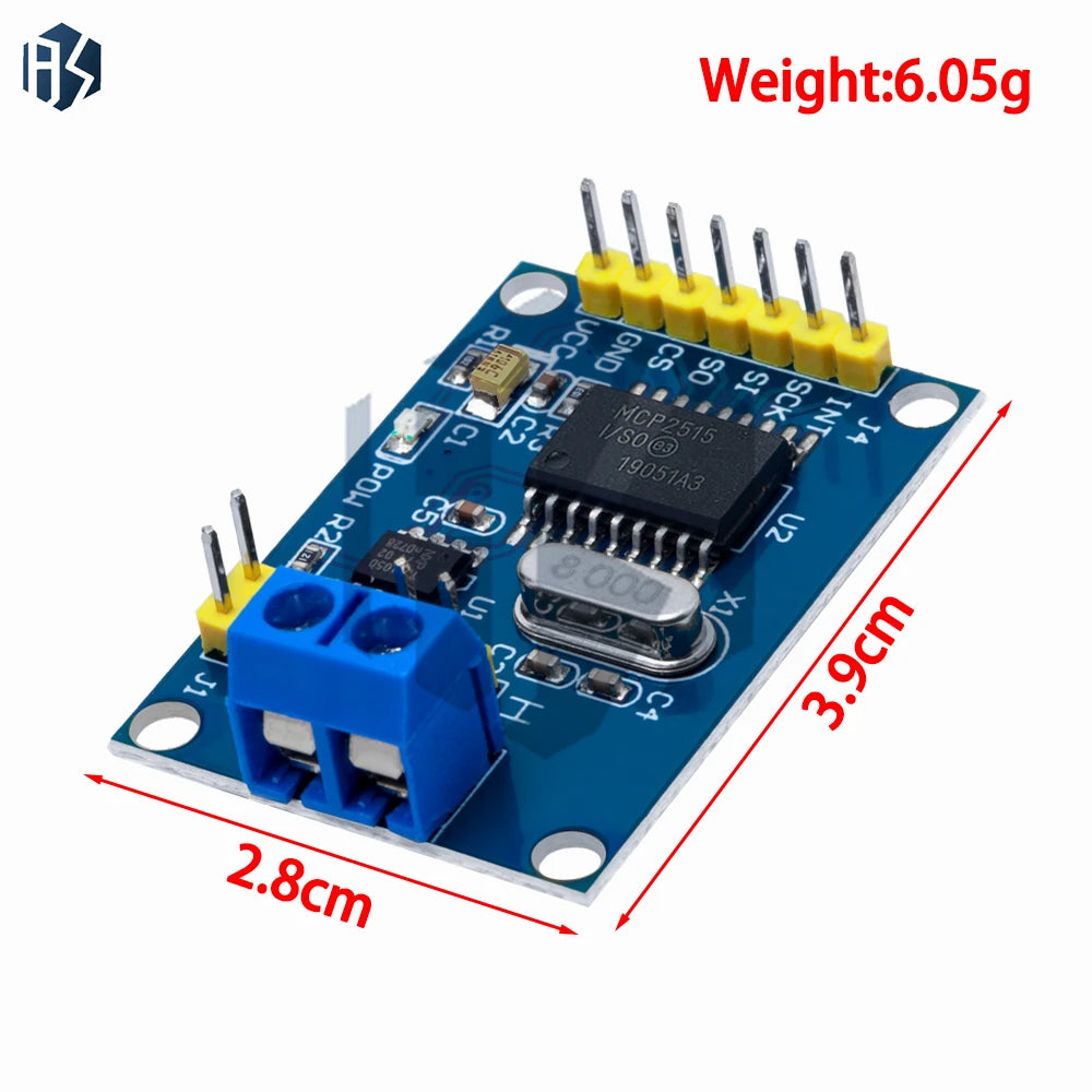 1pcs 5pcs 10pcs MCP2515 CAN Bus Module TJA1050 receiver SPI For 51 MCU ARM controller Zpaxo