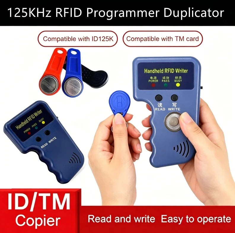 125kHz TM Copier RFID Card Reader Copier Duplicator Key Writer Cloner Handheld RFID Writer for T5577 EM4305 CET5200 Zpaxo