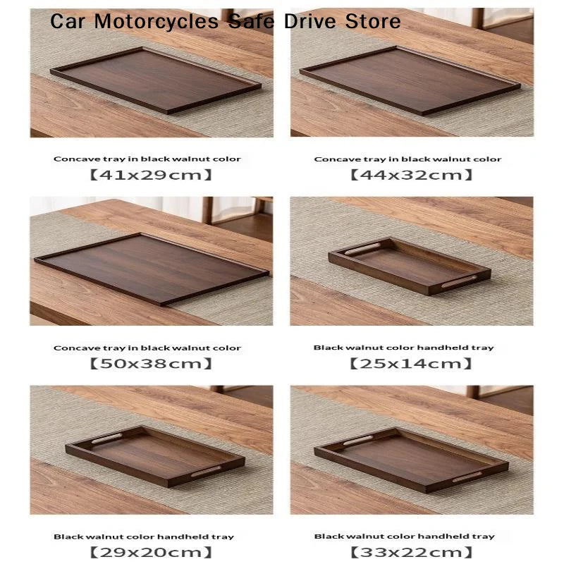 MRectangular Bamboo Wooden Decorate Tray Walnut Serving Display Plate