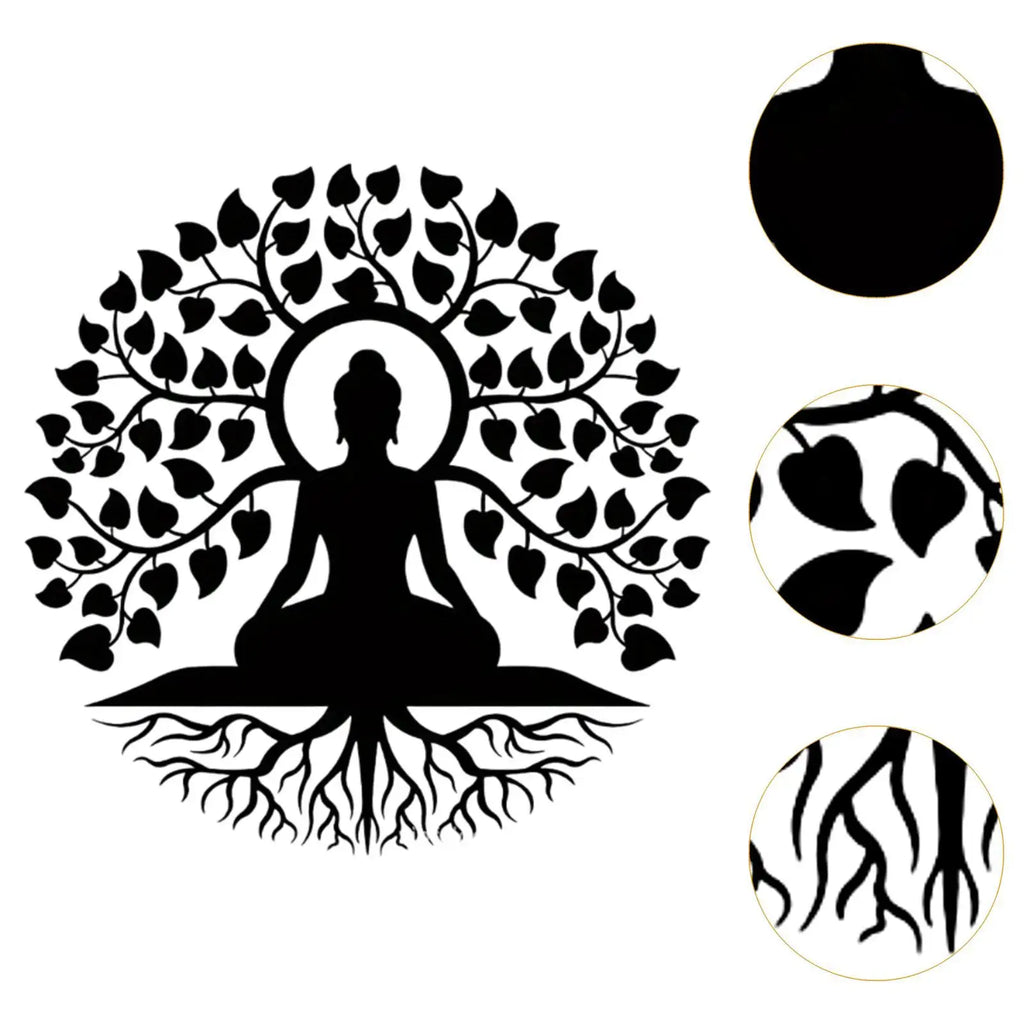 Black Buddha Metal Wall Art – Zen Spiritual Decor | 30 & 40cm Metal Wall Sculpture Zpaxo