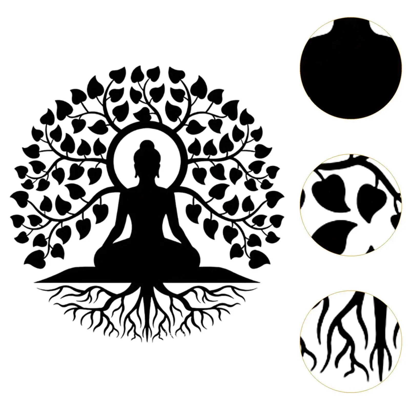 Black Buddha Metal Wall Art – Zen Spiritual Decor | 30 & 40cm Metal Wall Sculpture Zpaxo