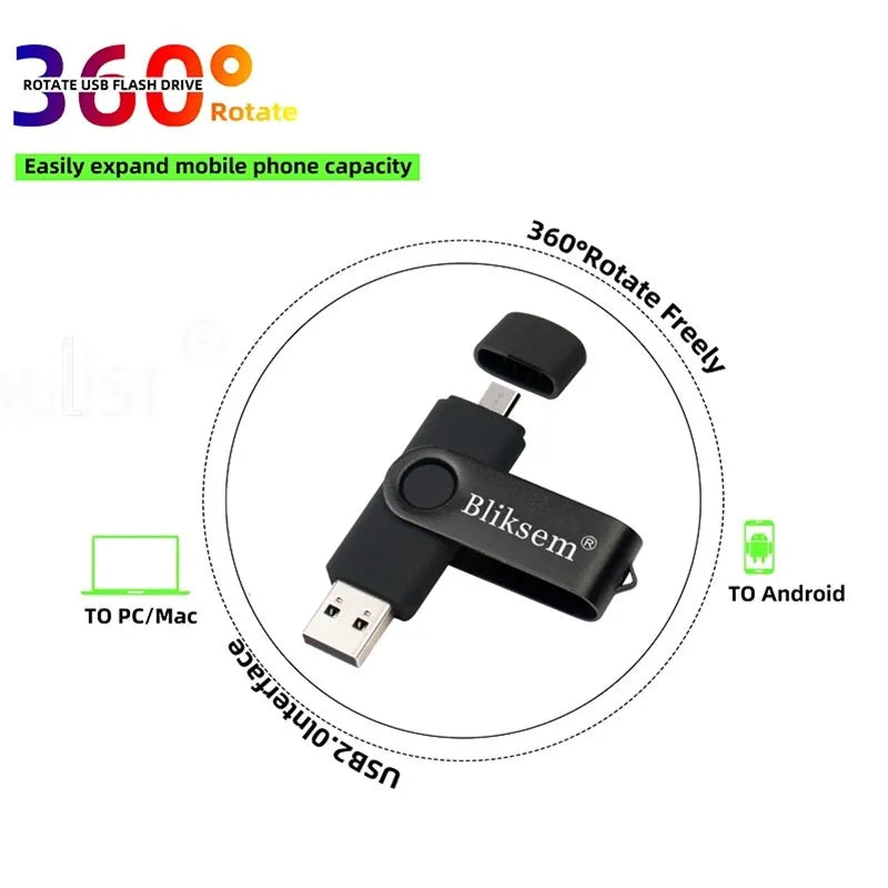 Bliksem OTG Flash Drive 32GB 64GB Speed USB2 0 Mobile Phone USB Metal Zpaxo