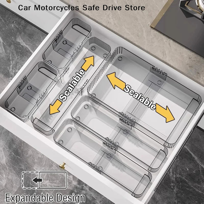 CMExpandable Drawer Organizer Storage Bins Plastic Divider Box