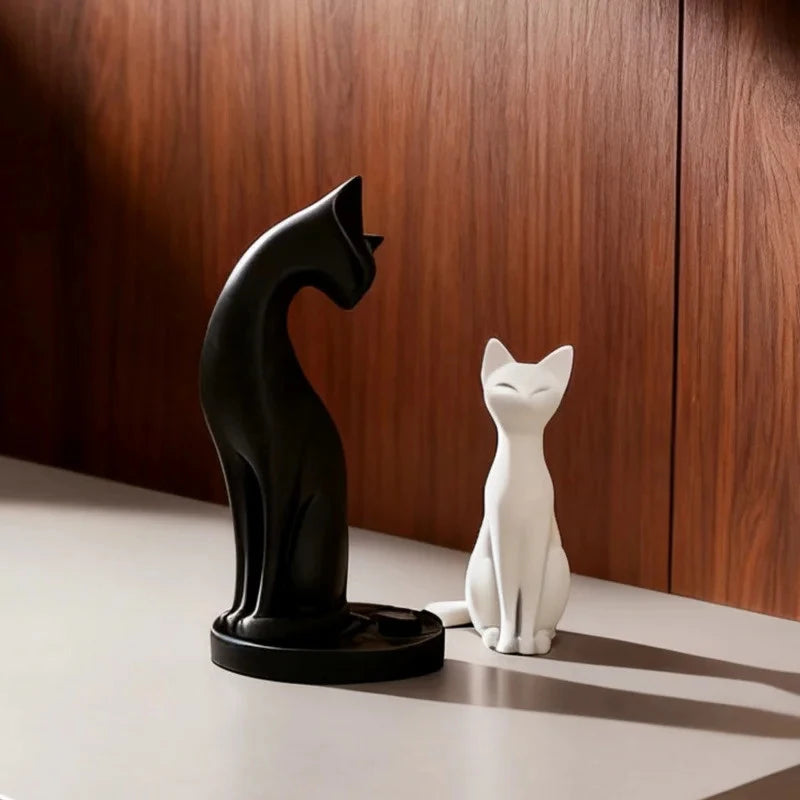 Creative Elegant Cat Couple Sculpture Home Decor Perfect Living Rooms