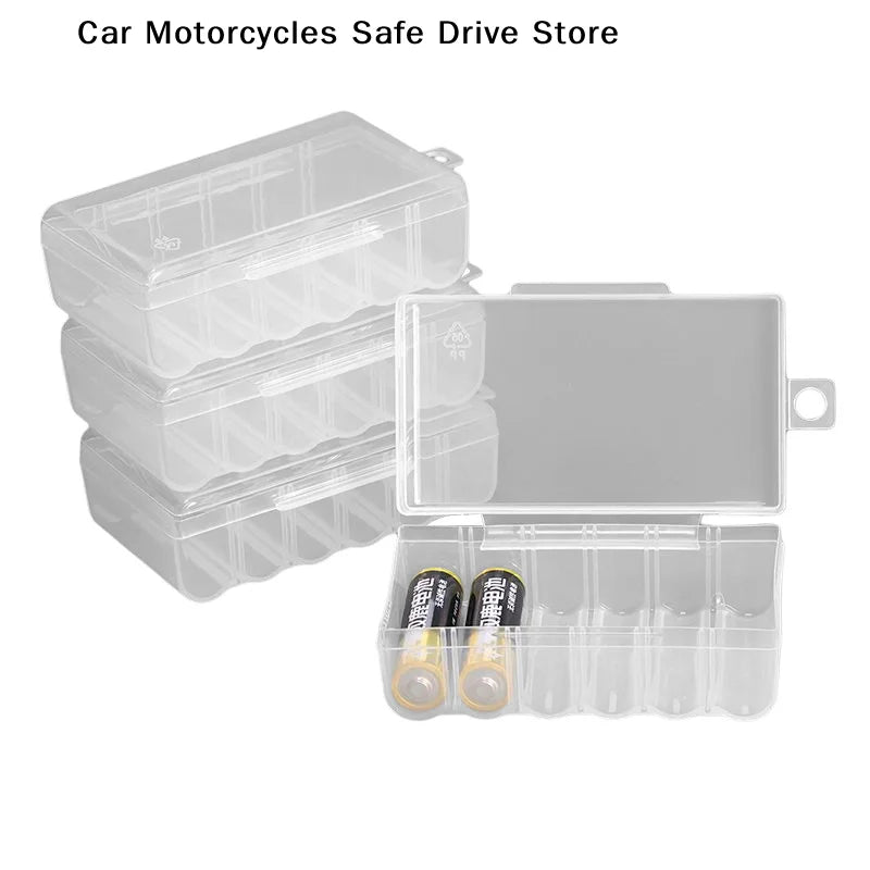 CM6-Compartment Transparent Battery Storage Case Durable Hard-plastic
