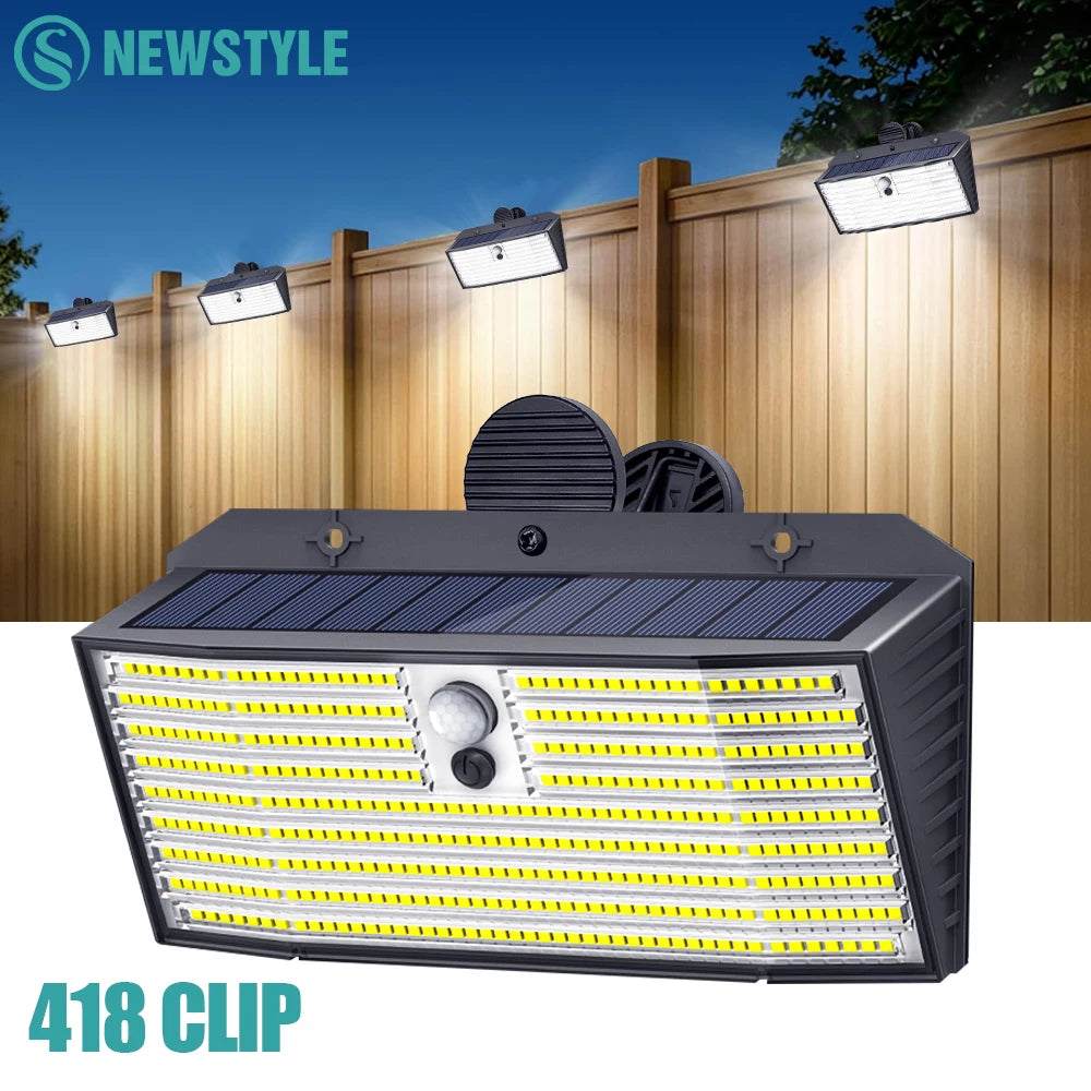 418/268 LED Clip On Solar Lights Outdoor Motion Sensor Outdoor Lights With 3 Lighting Modes IP65 Waterproof Flood Solar Light Zpaxo