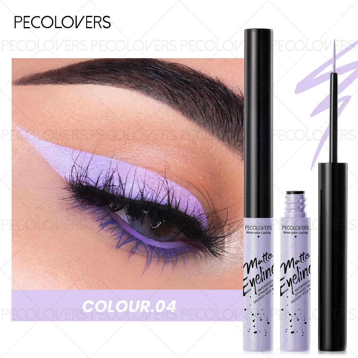 1PC Matte Colored Liquid Eyeliner Pen, Quick Drying, Smooth, Black/brown/blue, for A Charming Halloween Christmas Eye Makeup Zpaxo 04