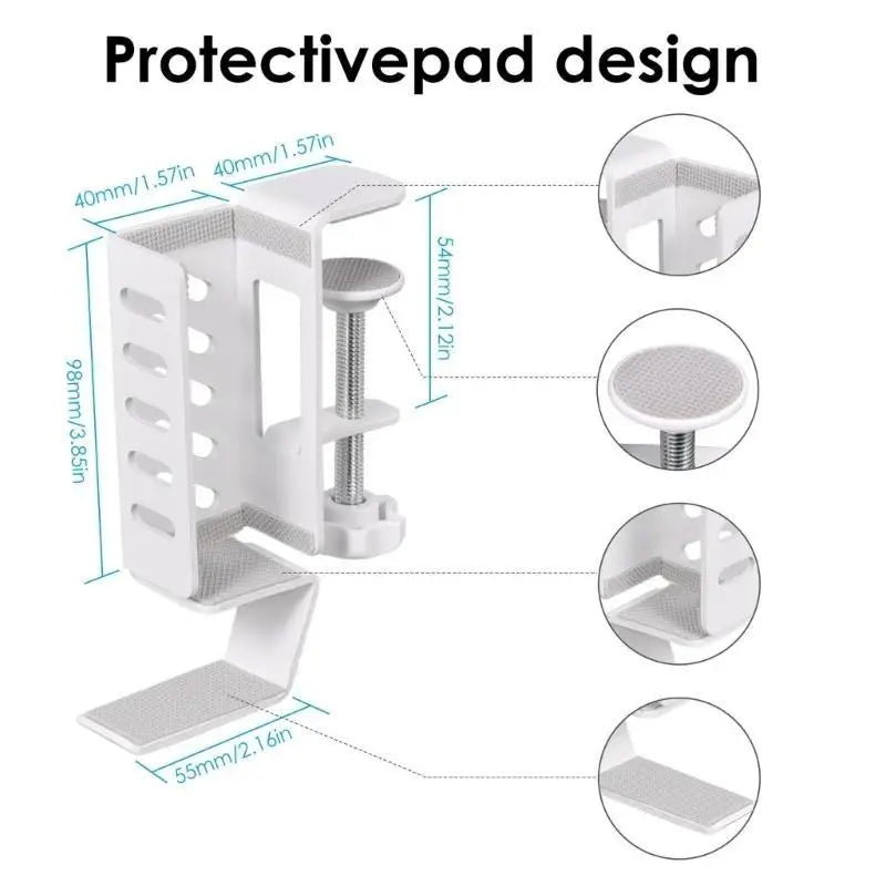 652F Desk Side Storage Headphone Holder Laptop Organisers Accessories Zpaxo
