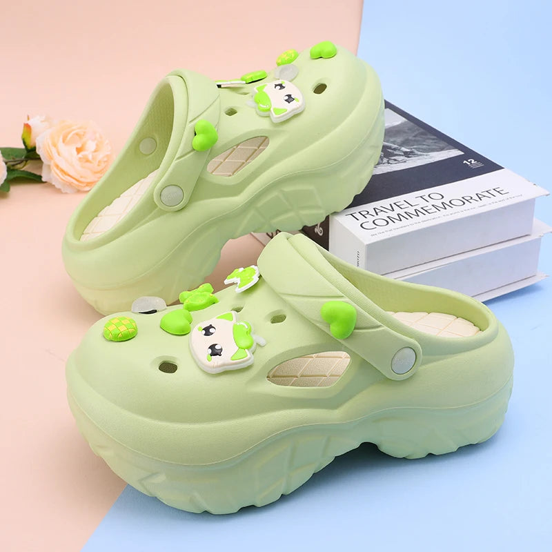 2024 Sandals DIY Cute Cartoon Clogs Women Mules Platform Beach