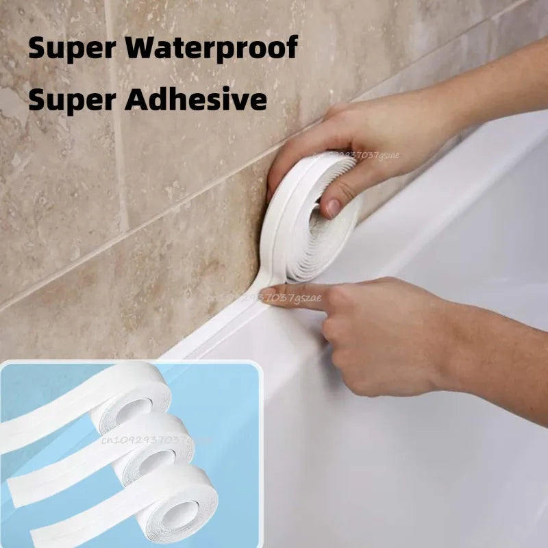Self-adhesive Sealing Tape PVC Oil-Proof Kitchen Sink Edge Caulk Tape Waterproof Bathroom Toilet Corner Wall Sticker Zpaxo