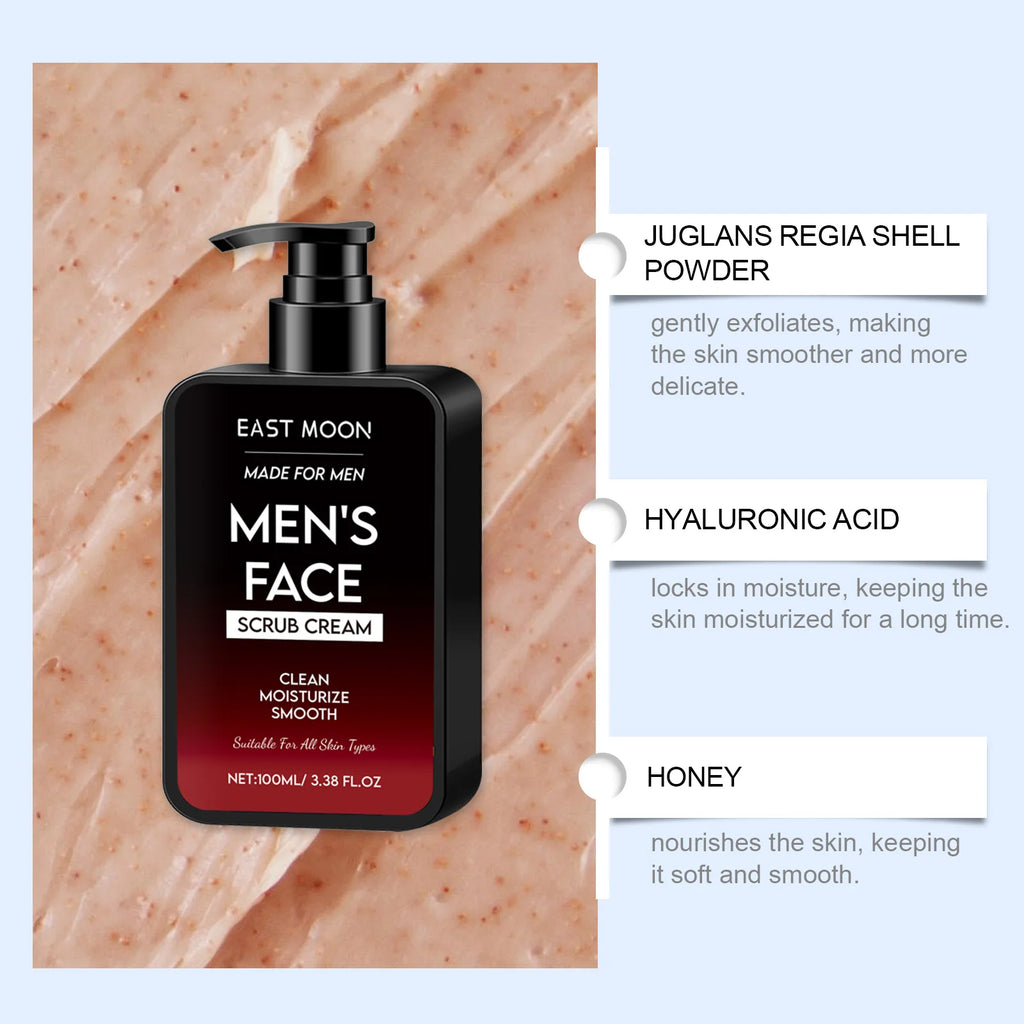 East Moon Men Face Oil Control Scrub Cream Remove Blackhead Grease Moisturize Nourish Soothing Skin Care Face Exfoliating Scrub Zpaxo