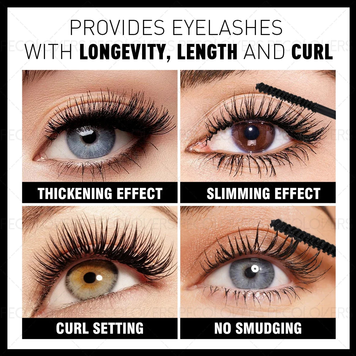 1PC [Gifts for Girls] Black Mascara Wand for Each Lash, Making Lashes Defined, Lengthened, Curled, Clump-free, Waterproof Zpaxo