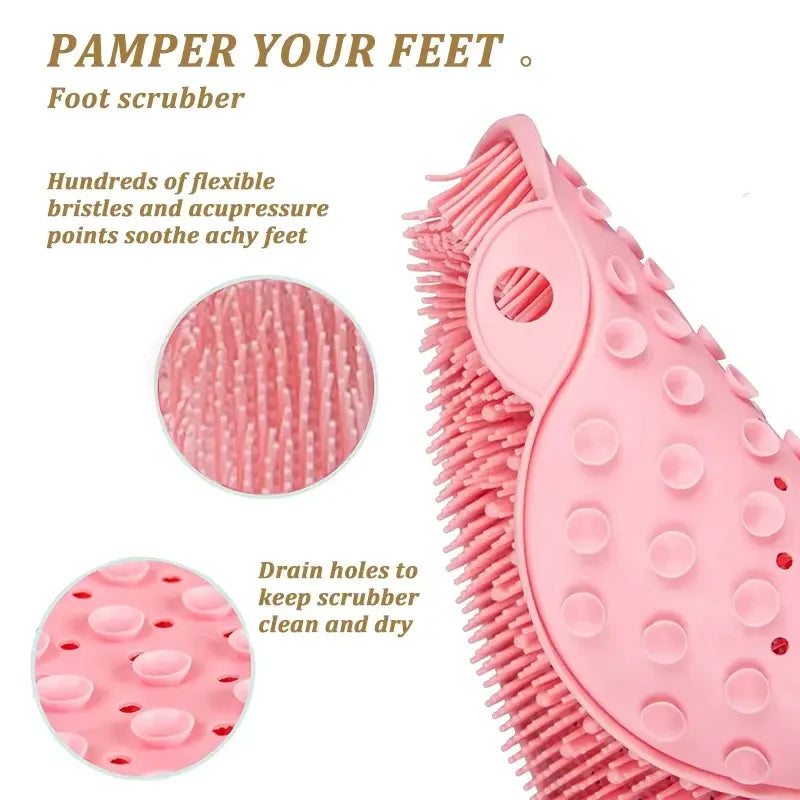 Non-Slip Shower Foot Washing Mat - Clean Bath Exfoliating Mat for Home Spa and Bathroom Plaid Zpaxo