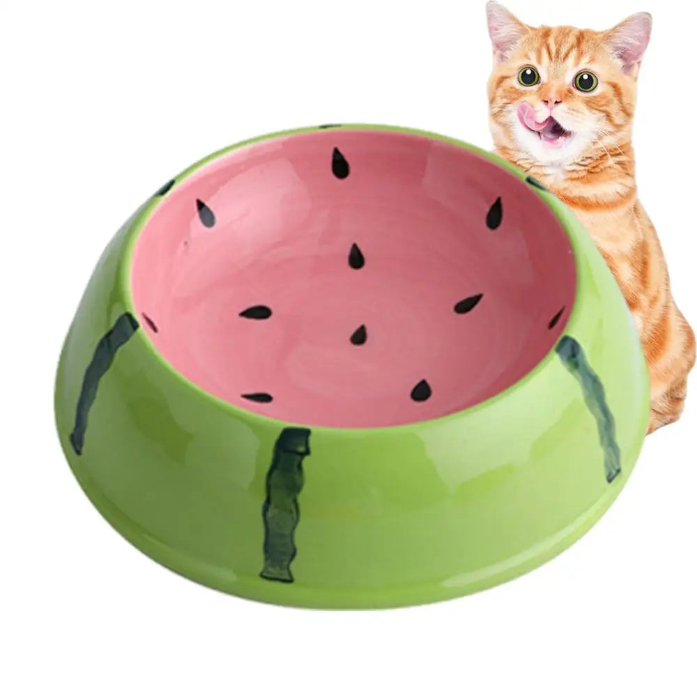Cat Water Bowl Fruit Pattern Ceramic Pet Feeder Dish Non-slip Feeding Zpaxo A China Mainland