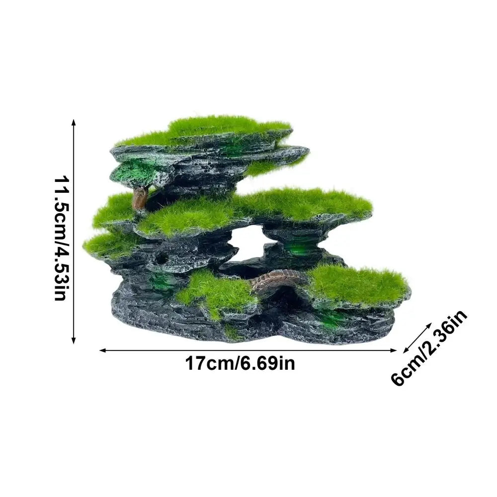 Aquarium Decor Resin Realistic Landscaping Anti-slip Mountain View